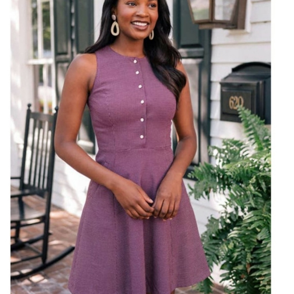 GAL MEETS GLAM Plus The MEG PolkaDot Jacquard Fit & Flare Dress WINE SZ: 14